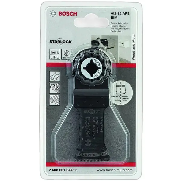 LƯỠI KHOÉT GỖ KIM LOẠI BOSCH AIZ 32 APB BIM 2608661644 (DÙNG CHO Máy cắt RUNG)