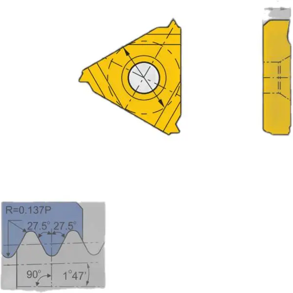 Mảnh Tiện Ren Trong Ren Phải BSPT PT Rc 55 Độ ZCCT