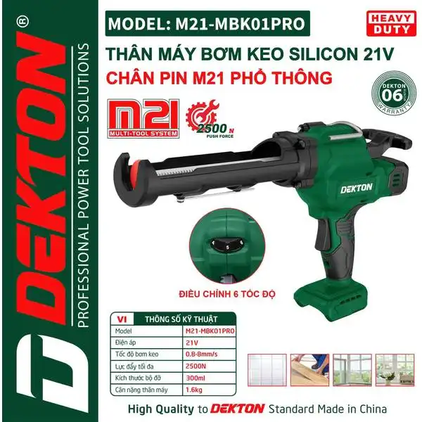 Máy bơm keo silicon pin 21V Dekton M21-MBK01PRO