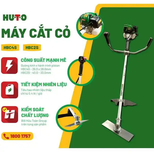 Máy cắt Cỏ Chạy Xăng HUTO HCB4S (Xăng 4 thì - 31.0cc)