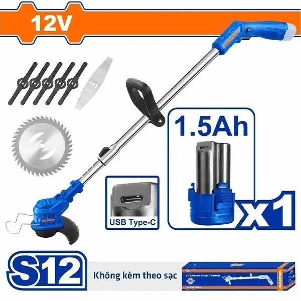 Máy cắt cỏ dùng pin 12V (không kèm dây & đầu sạc) WADFOW - WGTS512