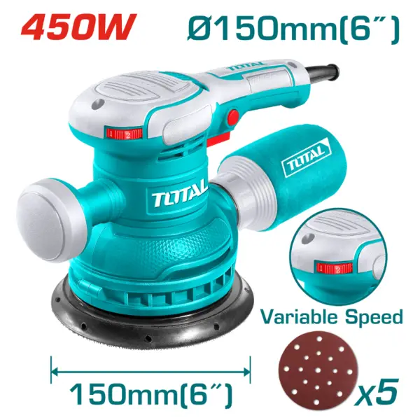Máy chà nhám tròn 450W Total TF2061506