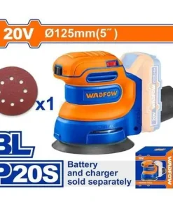 Máy chà nhám tròn dùng pin 20V-125mm (không chổi than) WADFOW WRAP5030