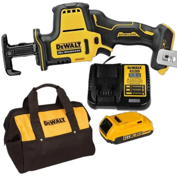 MÁY CƯA KIẾM DÙNG PIN 20V DEWALT DCS369D1 - Máy, Sạc, 1pinx2Ah Túi vải