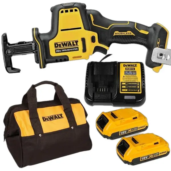 MÁY CƯA KIẾM DÙNG PIN 20V DEWALT DCS369D2 - Máy, Sạc, 2pinx2Ah Túi vải