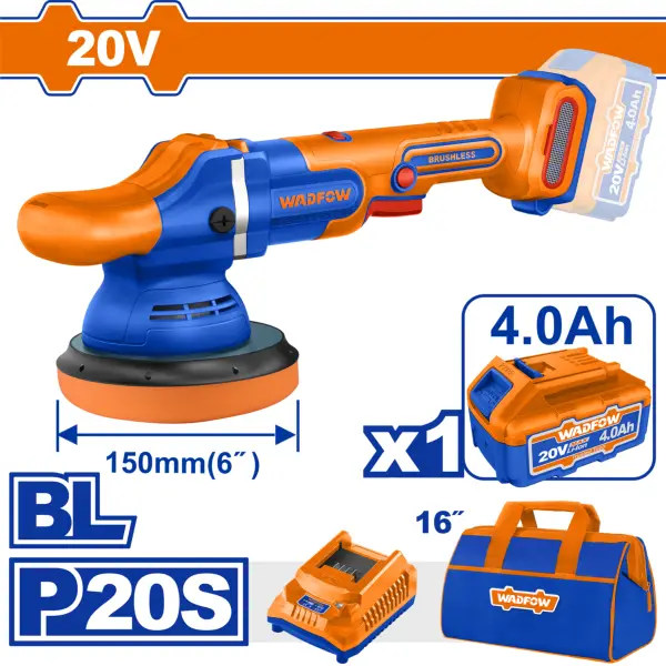 Máy đánh bóng dùng pin 20V Wadfow WHL2B151 (1 Pin 4.0Ah, 1 Sạc)