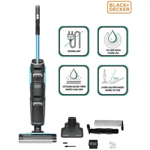 Máy hút bụi pin lau sàn thông minh Black & Decker USA BXUVXA02 - 5 chức năng