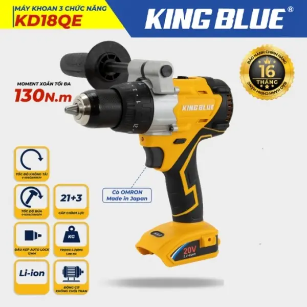 Máy Khoan 3 Chức Năng 18V KD18QE (Giá chưa bao gồm pin, sạc)