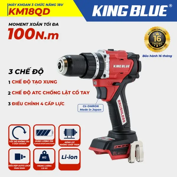 Máy Khoan 3 Chức Năng 18V KM18QD (Giá chưa bao gồm pin và sạc)