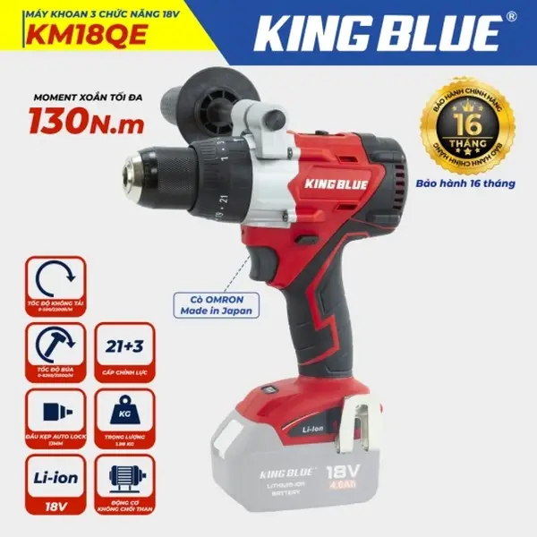 Máy Khoan 3 Chức Năng 18V KM18QE (Giá chưa bao gồm pin, sạc)