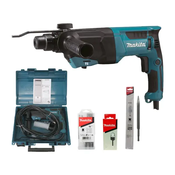 Máy khoan búa 3 chức năng 800W Makita HR2670X5 (Kèm phụ kiện)