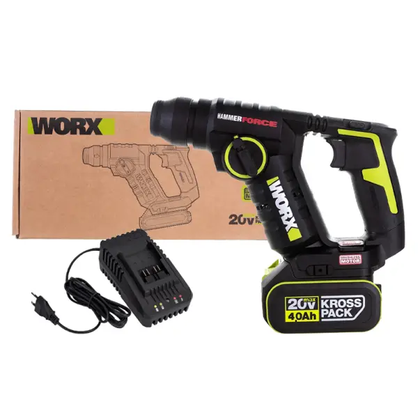 Máy khoan búa dùng pin Li-ion 20V Worx WU380S (1 Pin 4.0Ah, 1 Sạc)
