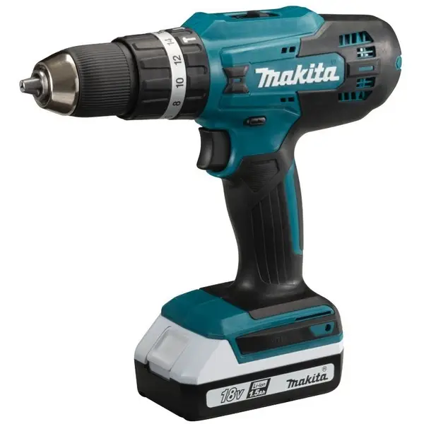 Máy khoan búa, vặn vít dùng pin HP488D002 Makita (Sạc DC18WB, 2 Pin BL1815G 1.5Ah)