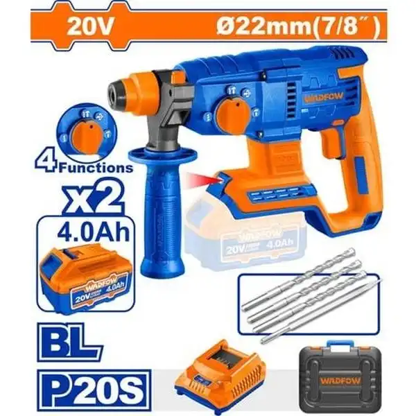 Máy khoan đục bê tông dùng pin 20V-22mm (không chổi than) WADFOW WLM15225
