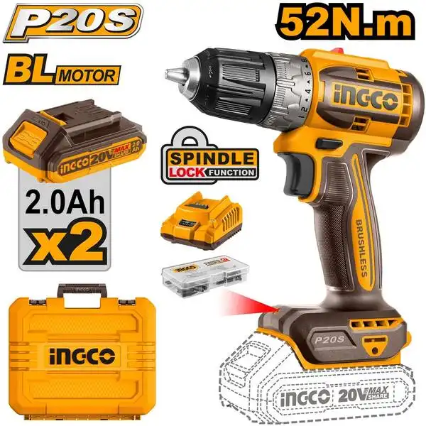 Máy Khoan Dùng Pin 20V- 52Nm CDLI20453 INGCO