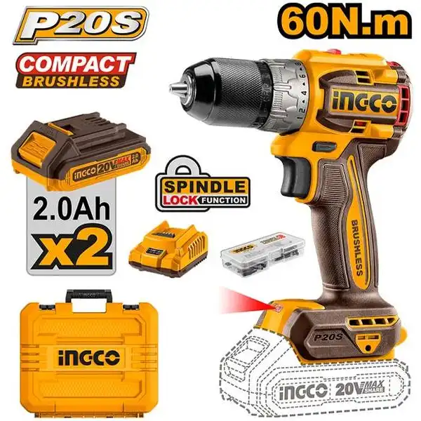 Máy Khoan Dùng Pin 20V- 60Nm CDLI20602 INGCO
