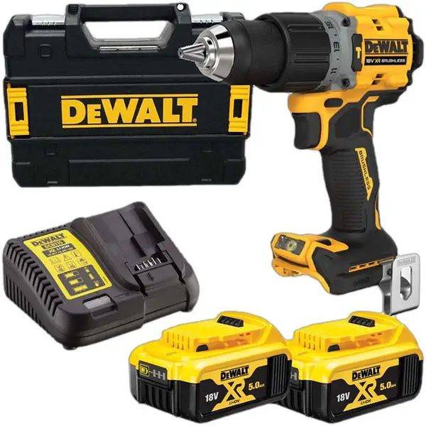 MÁY KHOAN DÙNG PIN 20V DEWALT DCD805P2T - Máy, sạc, 2pinx5Ah, Vali