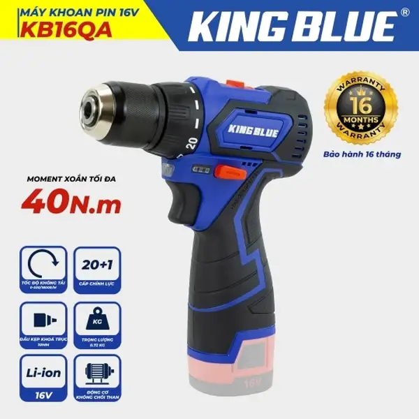 Máy Khoan Pin 16V KB16QA (Giá chưa bao gồm pin, sạc)