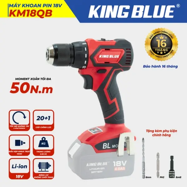 Máy Khoan Pin 18V KM18QB (Giá chưa bao gồm pin, sạc)