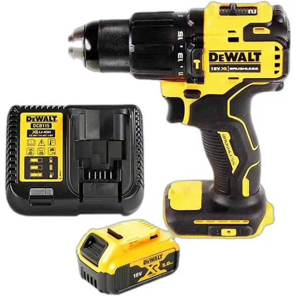 Máy khoan vặn vít động lực không chổi than pin Dewalt DCD709P1 13mm 18V 5Ah