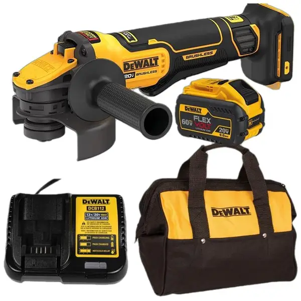 MÁY MÀI GÓC 100MM DÙNG PIN 18V DEWALT DCG409X1 (Máy, Sạc, 1pinx9Ah Túi vải)