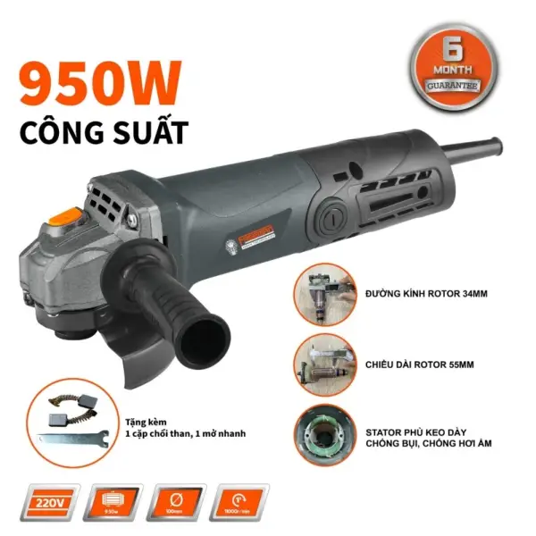 Máy mài góc 950W Dekton FR-AG950 (Công tắc đuôi)