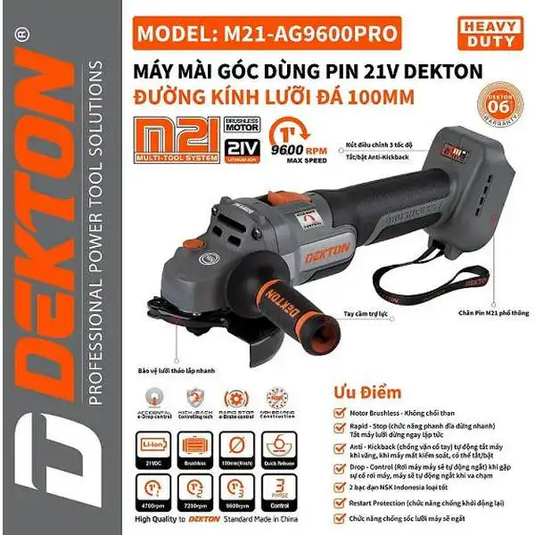 Máy mài pin Dekton D20-AG9600PRO (Chung chân pin Dewalt)