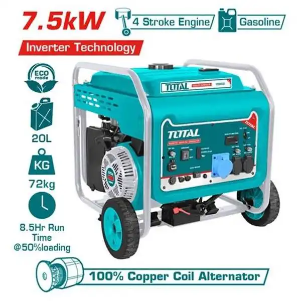Máy phát điện dùng xăng biến tần 7.5KW TP375001 TOTAL