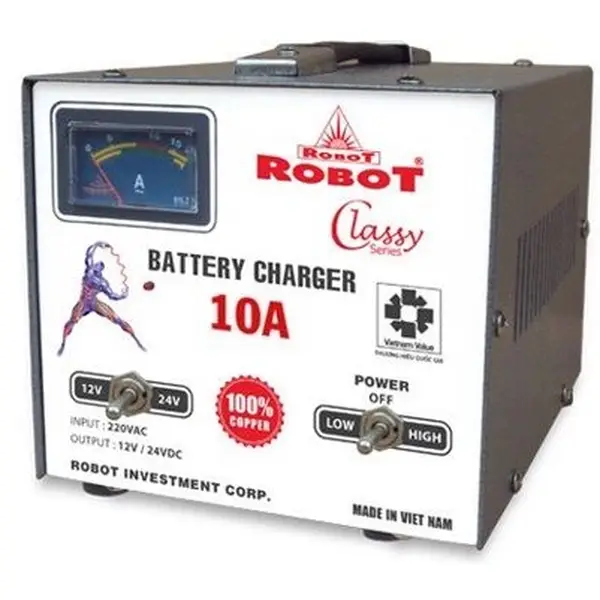 Máy sạc ắc quy tăng giảm Robot 10A (12V-24V)