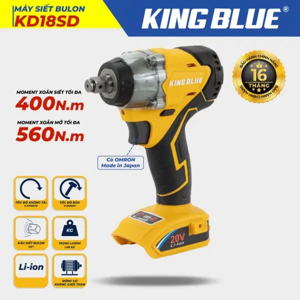 Máy Siết bu lông 18V KD18SD (Giá chưa bao gồm pin, sạc)