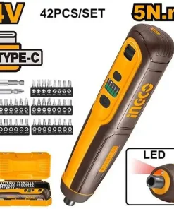Máy Siết Vít Dùng Pin 4V- 5Nm (Kèm 43 Phụ Kiện Và Không Kèm Cáp Sạc) CSDLI04062 INGCO