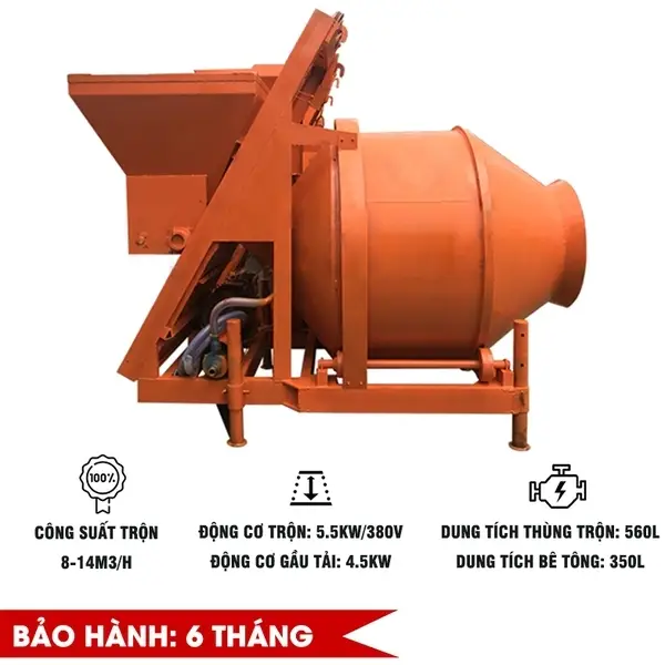 Máy trộn bê tông JZC 400 (JZC 350 gầu trượt)
