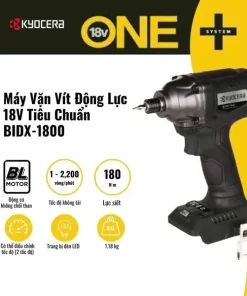 Máy Vặn Vít Động Lực 18V Tiêu Chuẩn Kyocera - BIDX-1800 (Combo Pin+Sạc)