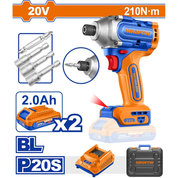 Máy vặn vít dùng pin 20V Wadfow WCD2B21 (2 Pin 2.0Ah, 1 Sạc)