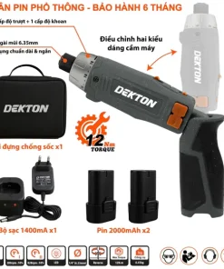 Máy vặn vít gập dùng pin 7.2V Dekton DK-VGT12N (màu xám)