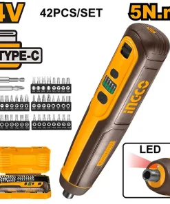 Máy vặn vít mini dùng pin Ingco CSDLI04062 (kèm 43 phụ kiện không cáp sạc)