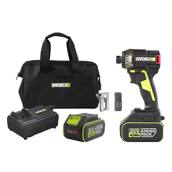 Máy vặn vít thủy lực dùng pin 20V Worx WU298D.1 (2 Pin 4.0Ah, 1 Sạc nhanh)