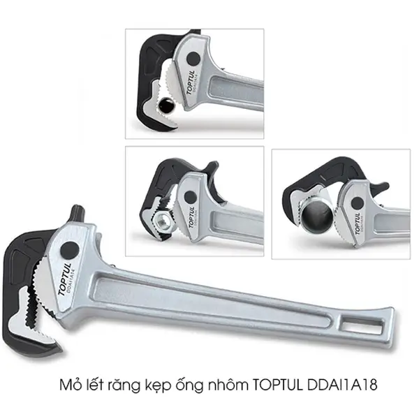 Mỏ lết răng kẹp ống nhôm TOPTUL DDAI1A18