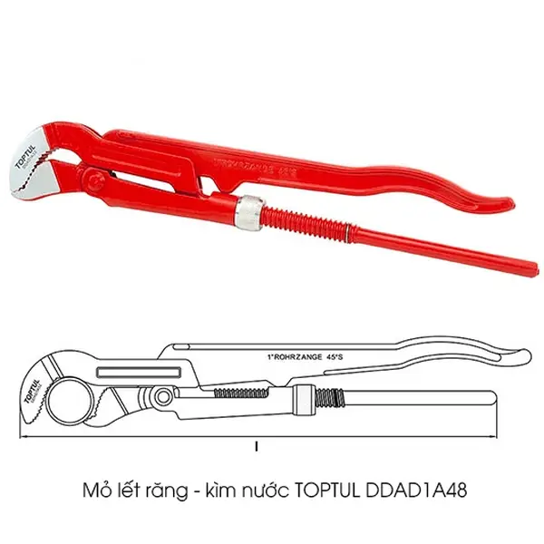 Mỏ lết răng - kìm nước TOPTUL DDAD1A48
