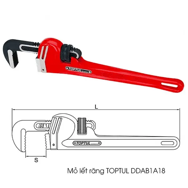 Mỏ lết răng TOPTUL DDAB1A18