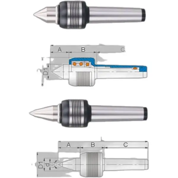 Mũi Chống Tâm Quay Tải Trọng Trung Bình Cho Máy CNC NC 66935 GIN