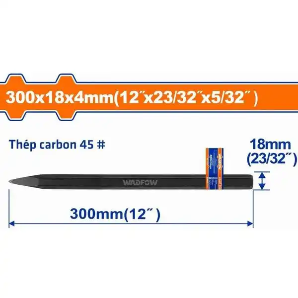 Mũi Đục Nhọn Nguội 4X18X300Mm WCC0302 WADFOW