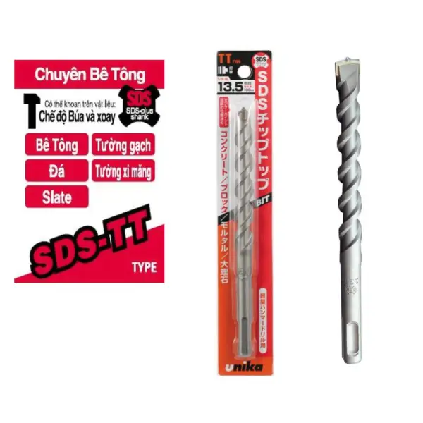 Mũi khoan bê tông 15mm Unika TT15.0x160 (SDS Plus)