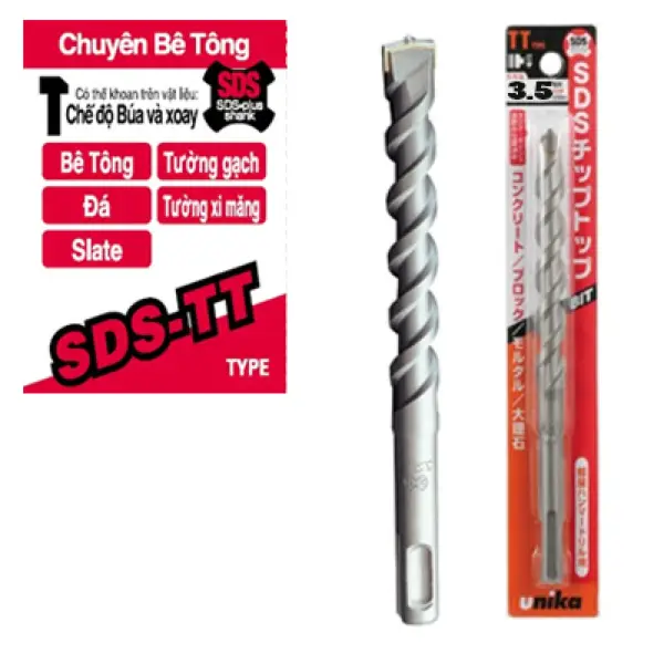 Mũi khoan bê tông chuôi SDS Plus Unika TT3.5x110