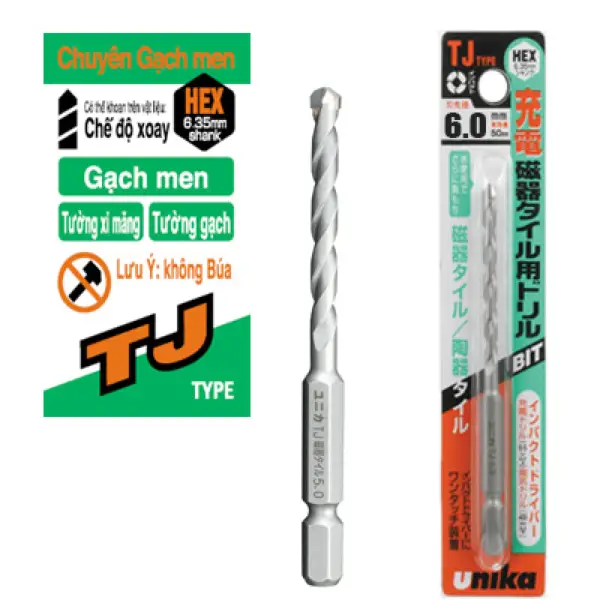 Mũi khoan gạch chuôi gài Unika TJ6.0x100