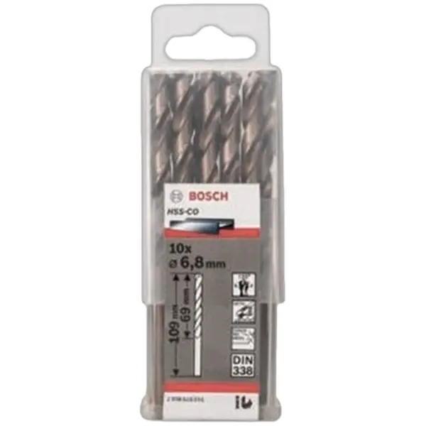 MŨI KHOAN INOX HSS-CO 6.8MM BOSCH 2608585891 (HỘP 10 MŨI)