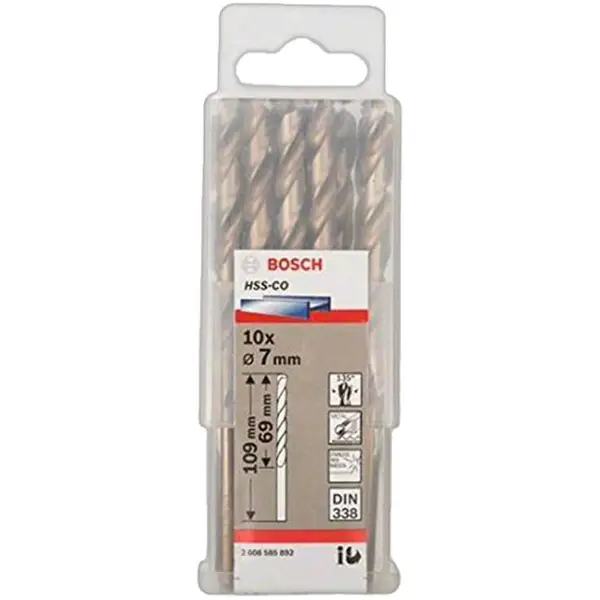 MŨI KHOAN INOX HSS-CO 7MM BOSCH 2608585892 (HỘP 10 MŨI)