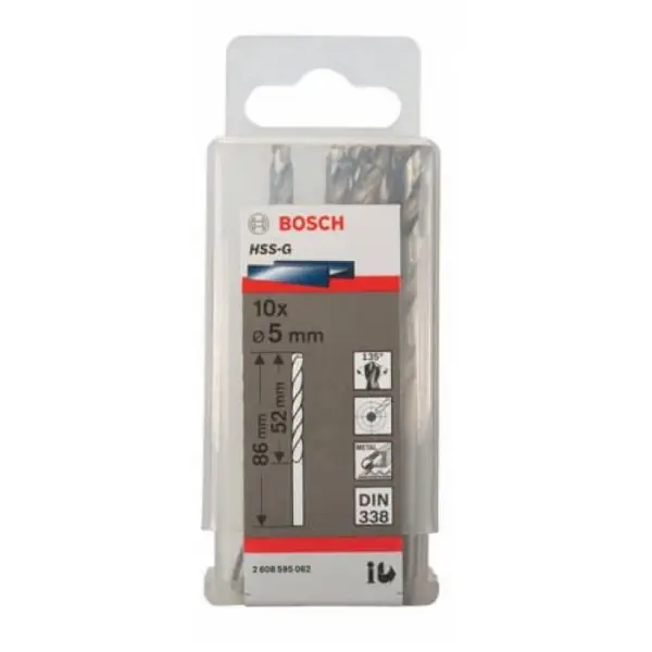 Mũi khoan kim loại Bosch 2608595062 (Ø5x52x86mm)