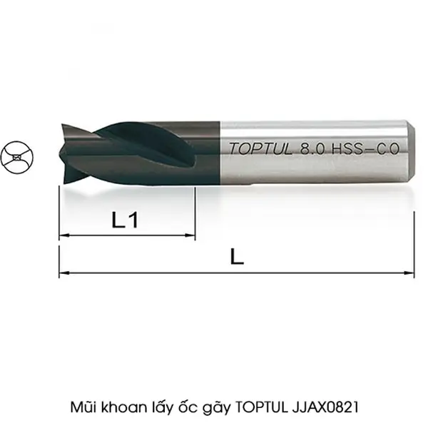 Mũi khoan lấy ốc gãy TOPTUL JJAX0821