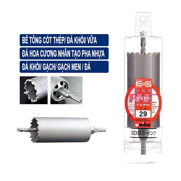 Mũi khoan rút lõi chuôi trụ 29mm Unika ES-R29ST